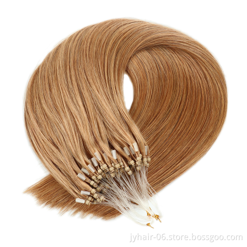 Hot Selling premium seamless colorful remy natural mink microlink loop ring hair extensions